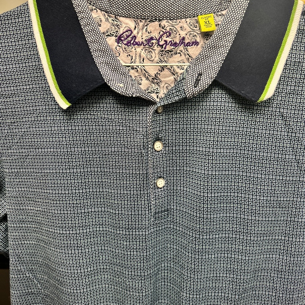 Robert Graham Navy Patterned Men's Shirt